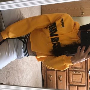 Justin Bieber stadium tour cropped sweater.